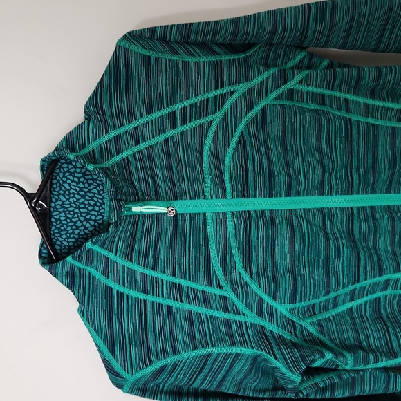 Lululemon Define Jacket 10 EUC Cyber Jungle Hero GREEN & Navy - Picture 5 of 11